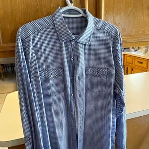 Tommy Bahama blue/white checked casual shirt.
